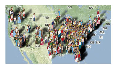 Map of avatars at onlinetaxrevolt.com marching across the US Map of avatars at onlinetaxrevolt.com marching across the US